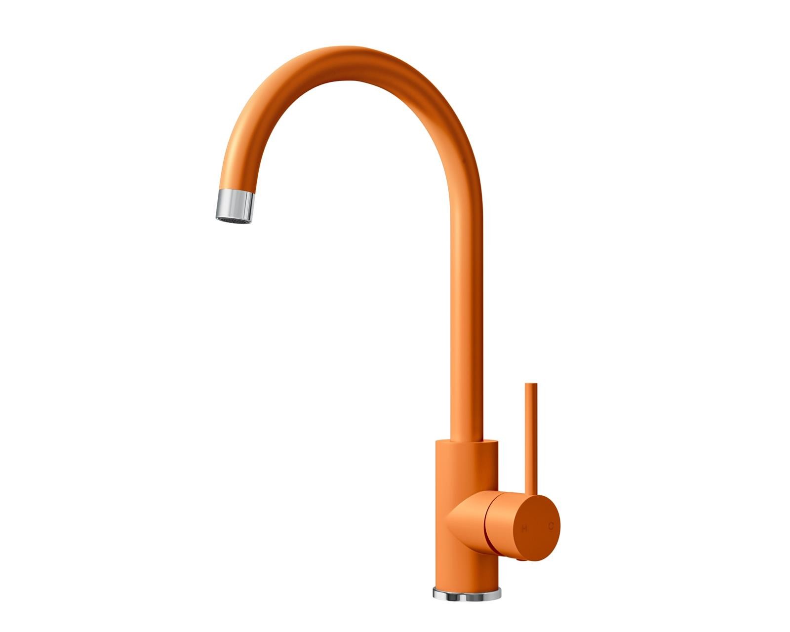Liquida PR78OC Single Lever Swivel Spout Orange & Chrome Kitchen Mixer Tap