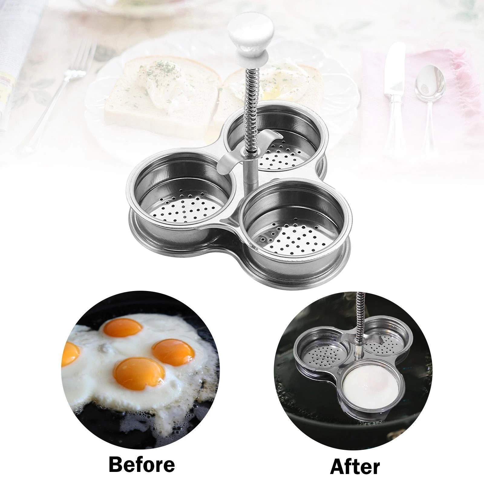 Stainless Steel Egg Poacher Egg Maker Holder Nonstick Simple Cleaning Kitchen
Opens in a new window 