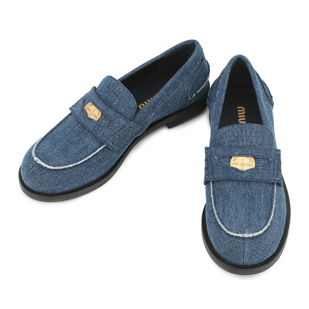 Miu Miu — MIUMIU Coin loafers Size 36 Denim IndigoBlue 5D061E