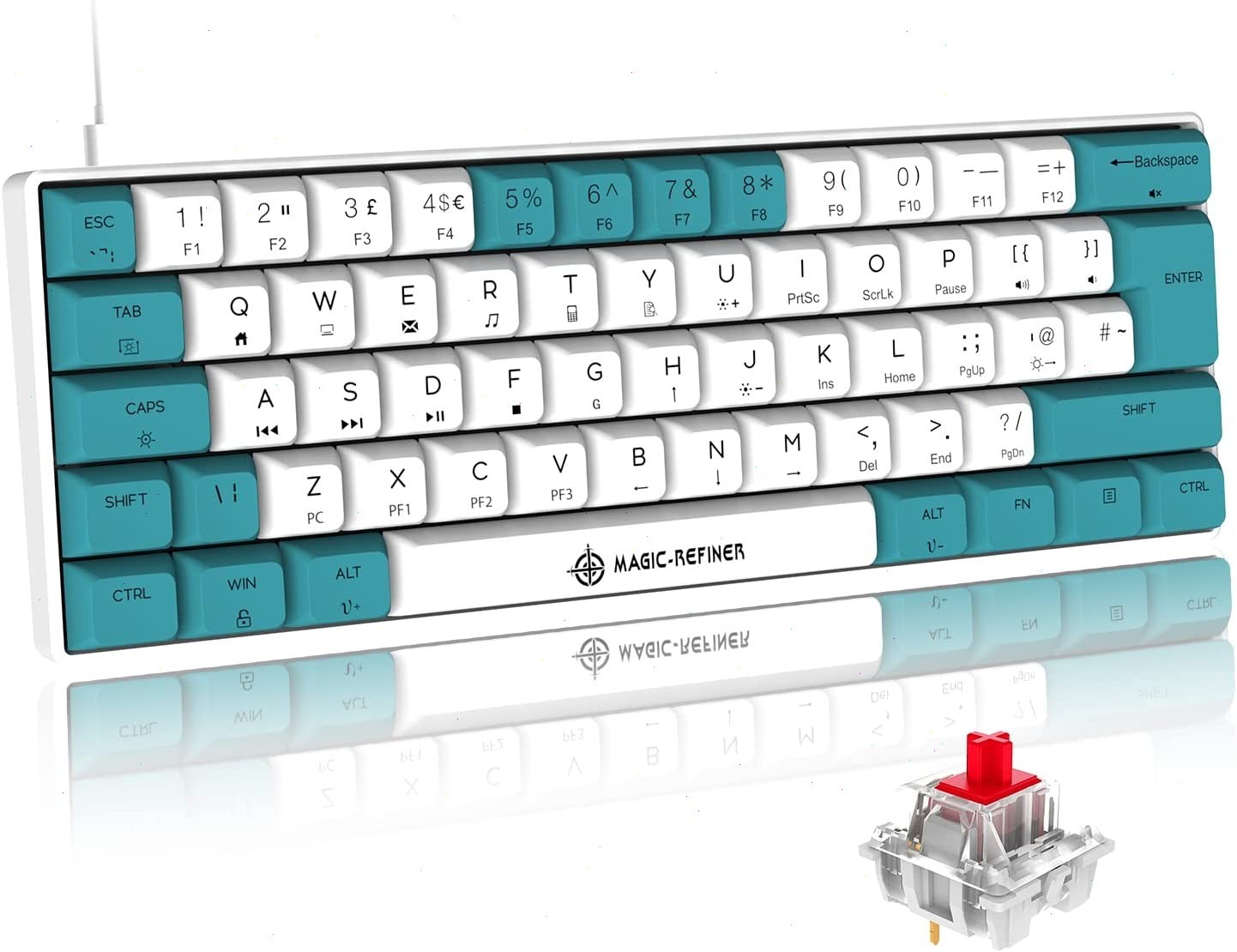 MAGIC-REFINER MK21 60% Mechanical Gaming Keyboard RGB Backli