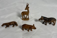 Vintage African Hand-Carved, Hand painted Wooden Animals