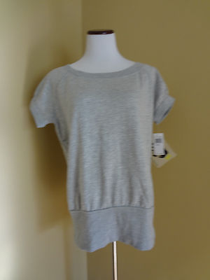 NWT Norma Camali For Everlast $165 Distressed Short Sleeve Gray Sweatshirt  sz L