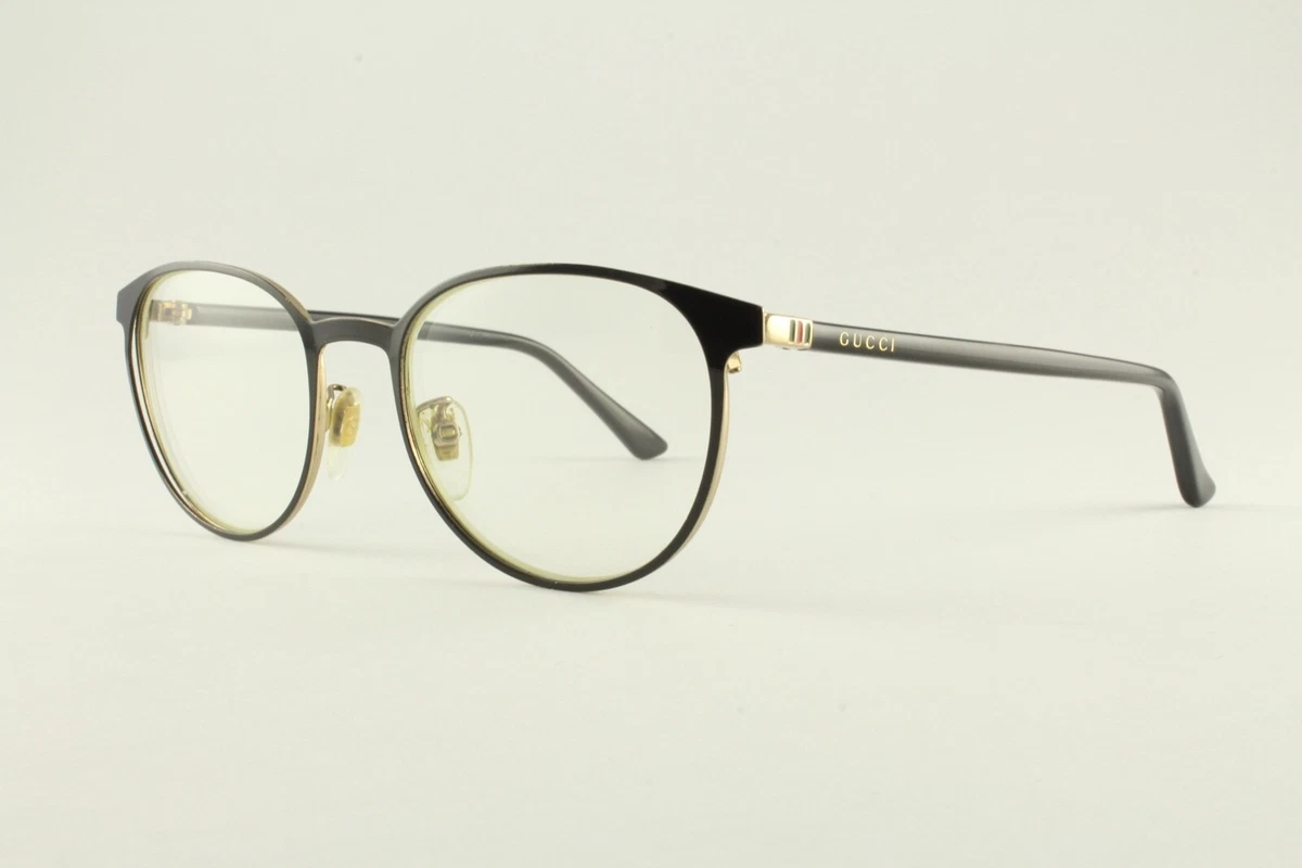 Rare Authentic Gucci GG 0293O 002 Black Gold 52mm Glasses Frames Italy  RX-able | eBay
