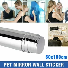 Mirror Wall Sticker Square Self-Adhesive Bathroom Home Decor Stick On Art NEW
