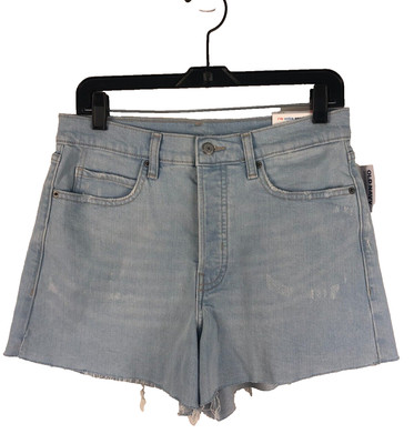 NEW! Old Navy Jean Shorts Sky-Hi A-Line Button Fly 8 Higher High Rise Light Wash