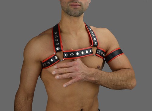 6735 Lederharness mit absätze,Leather Harness/leder Body Harness Harnais n Cuir - Picture 7 of 13