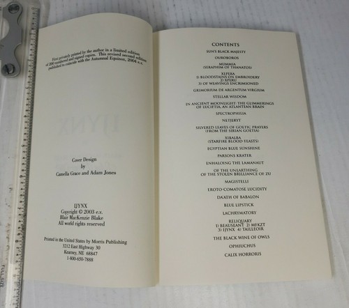 IJYNX BY BLAIR MACKENZIE BLAKE - RARE PAPERBACK SIGNED SECOND EDITION 2003 - Picture 5 of 8