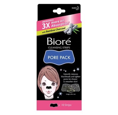 BIORE Women Pore Pack Refreshing Cool Deep Cleansing Black Pore Strip 10 strips