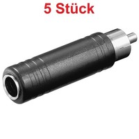 Audio Adapter 6,3Mm Mono Klinke Buchse Kupplung Weiblich - Cinch Chinch Stecker