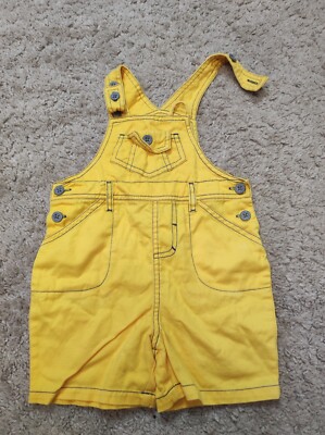 Next Baby Hose Latzhose Kurzhose gelb  Gr. 8-9 msc 74cm 100% Baumwolle