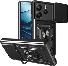 For Xiaomi Redmi Note 14 4G Case, Shockproof Ring Stand Phone Camera Lens Cover