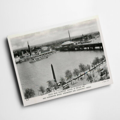 A4 PRINT - Vintage London - Hungerford Bridge Embankment Cleopatra's Needle
