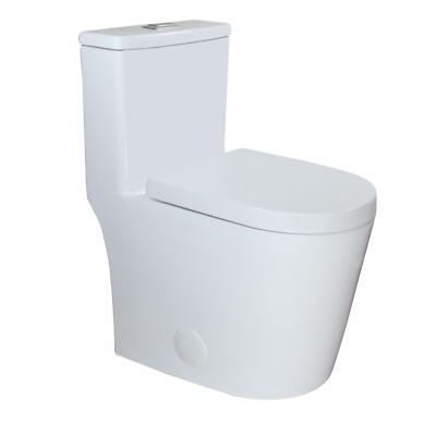 WinZo WZ5089 Small Modern Compact One Piece Toilet 23'' Depth Mini Bathroom White
