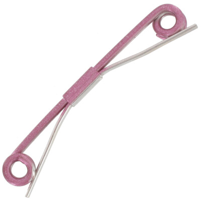 Sheilds Collar Clip Mod Scroll Bar Pink Enamel 2 1/8''