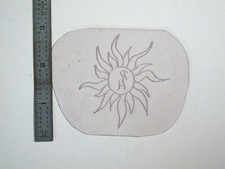 vtg 1960s 70s Tattoo Flash acetate stencil Sun signed RH SKY4
