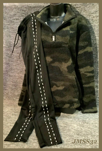 camo sherpa pullover