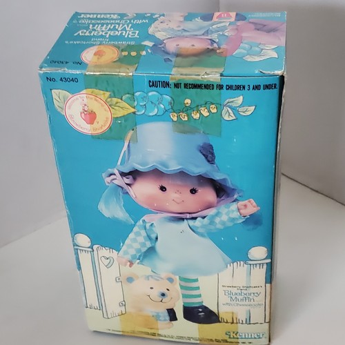 Kenner Strawberry Shortcake Mirtillo Muffin 1982 con Cheesecake Pet Scatola Originale - Foto 12 di 20