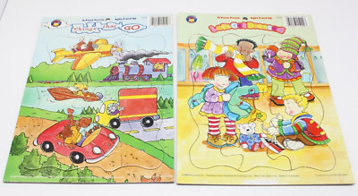 Playmore Waldman 2 Vintage Frame Tray Puzzles Let's Get Dressed & Things That Go