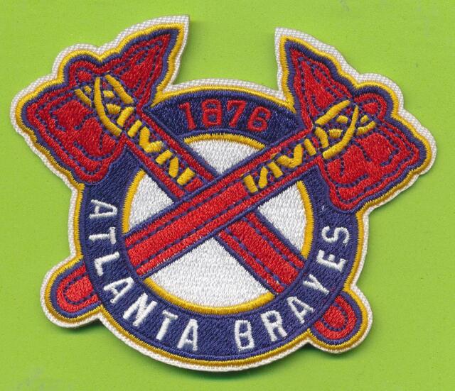 Die Cut Embroidered Iron On Patch - Atlanta Braves Free Shipping Logo1