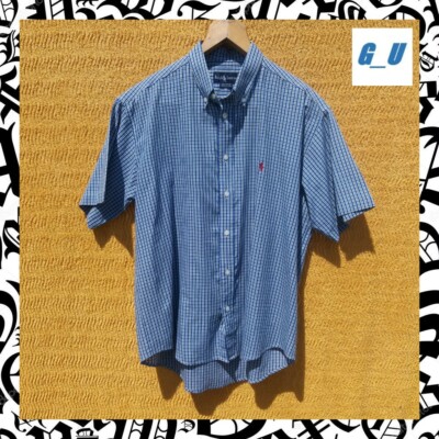 VINTAGE BLUSE HEMD RALPH LAUREN YARMOUTH XL SHIRT BUTTON DOWN BLUE BLAU