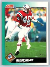 1991 Score Rookie & Traded Harry Colon Rookie New England Patriots RC #72T