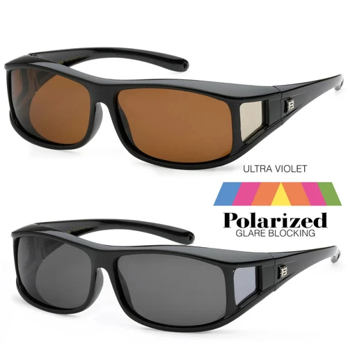 FIT OVER Square Sunglasses Polarized Anti Glare Lens Over PRESCRIPTION GLASSES