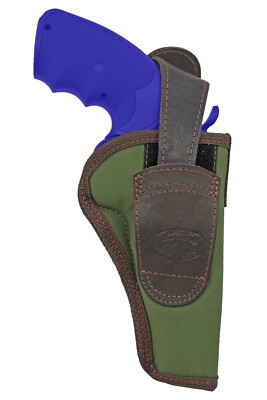 New Barsony Woodland Green Premium Ambidextrous Holster for 4'' Revolvers