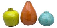 Sullivans 3.5 4.5 And 5.5 Set Of 3 Decorative Crackled Vases In Aqua Orange A on sale Sullivans 3.5 4.5 And 5.5 Set Of 3 Decorative Crackled Vases In Aqua Orange A on sale