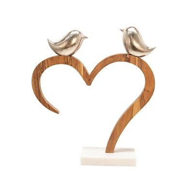 BRONZE Sagebrook Home POLYRESN 16.5" COUPLE WITH HEARTS