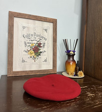 French Style Women  s Red Wool Beret