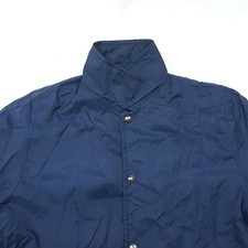 Vtg SEARS OUTWEAR Nylon Snap Front Work Lined Jacket - Tall - Medium - Navy
