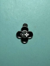 LOUIS VUITTON Pendant BLACK AND SILVER Charm/Zip Pull Flower Motif double sided