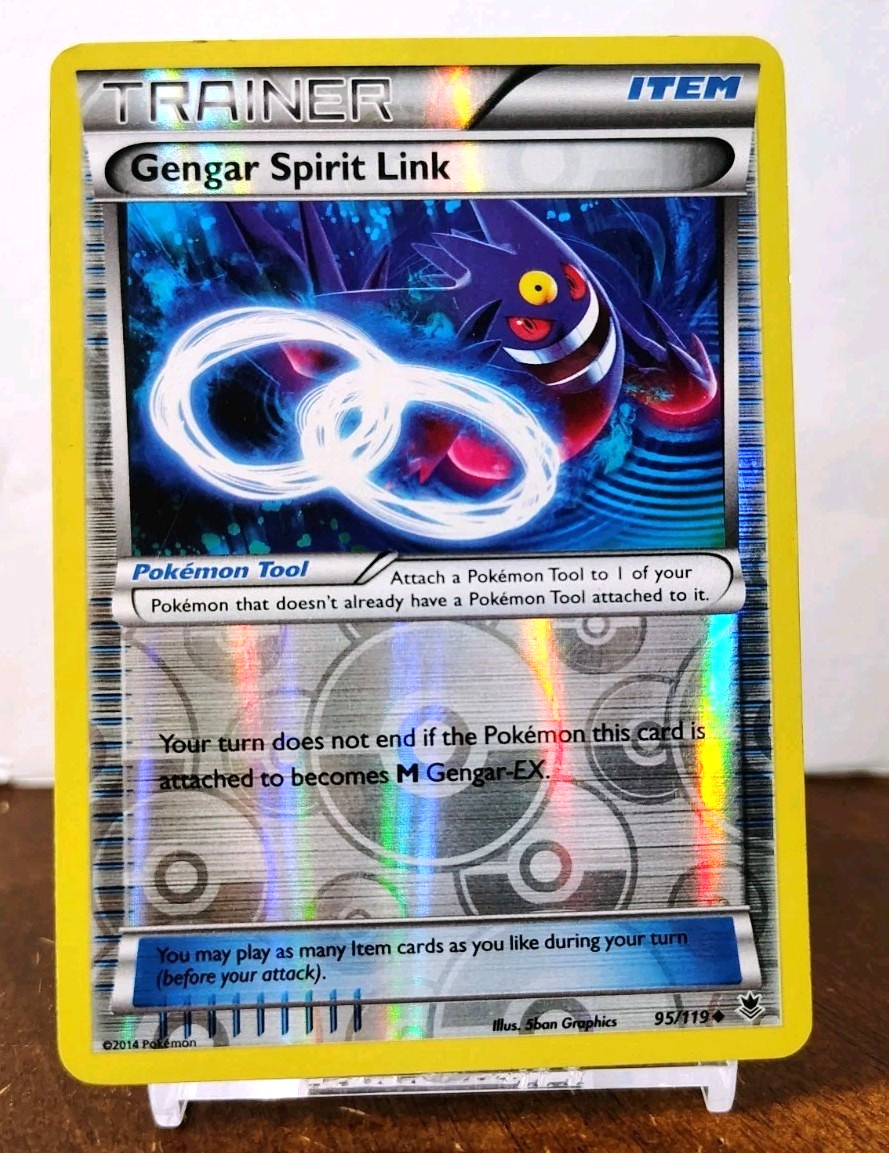 POKEMON GENGAR SPIRIT LINK 95/119 REVERSE HOLO TRAINER XY PHANTOM FORCES MP-LP
