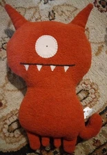 Ugly Doll Red Monster Dog Plush Stuffed Animal One Eye 12” Orange 2004 Vintage