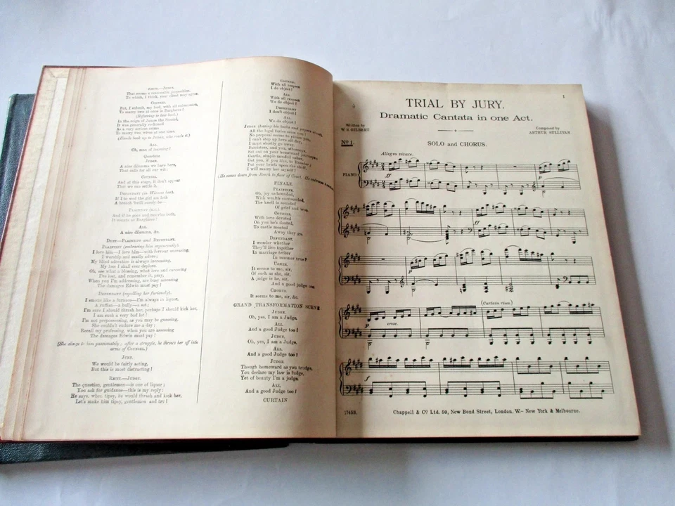 Vocal Scores of the Trial By Jury, HMS Pinafore & Mikado by Gilbert & Sullivan - Image 4 of 4