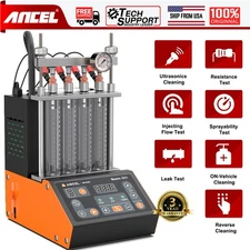 ANCEL ANJ400 Car Fuel Injector Tester &Cleaner Ultrasonic Cleaning Reverse Flush
