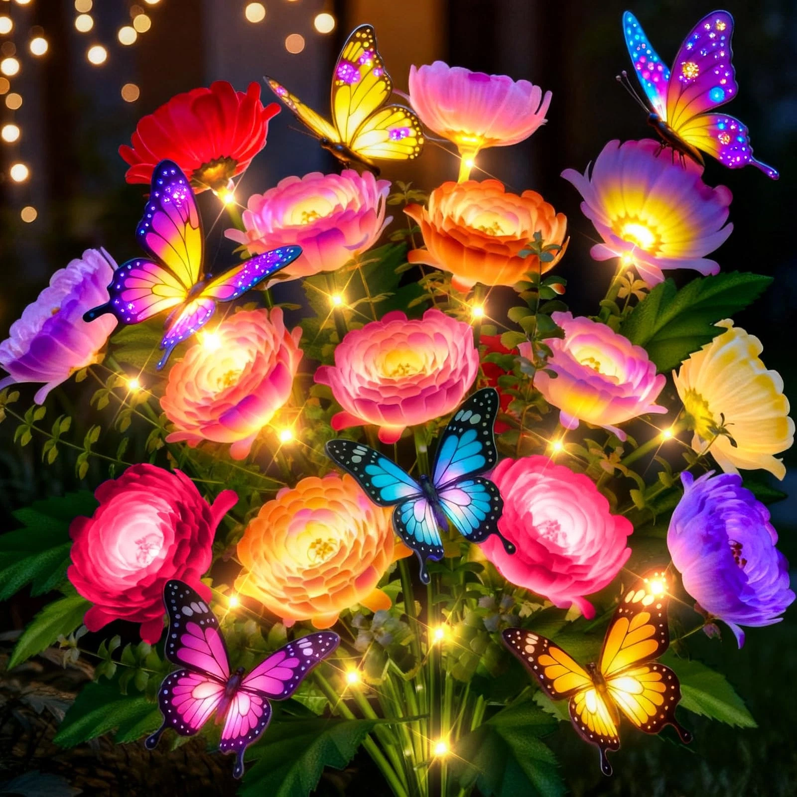 Solar Flowers Lights Outdoor Waterproof: 3 Pack LED Solar Lights Decorative f...
Opens in a new wind