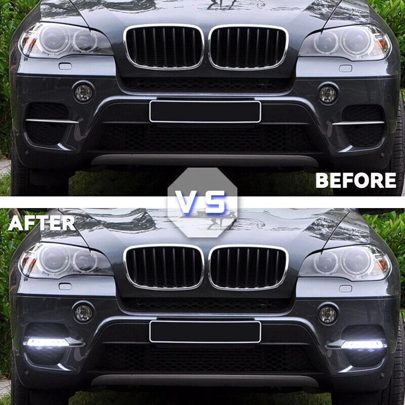 Luces de circulación diurna LED DRL para BMW X5 E70 2011~2013 faros antiniebla parachoques Foto 2 de 4