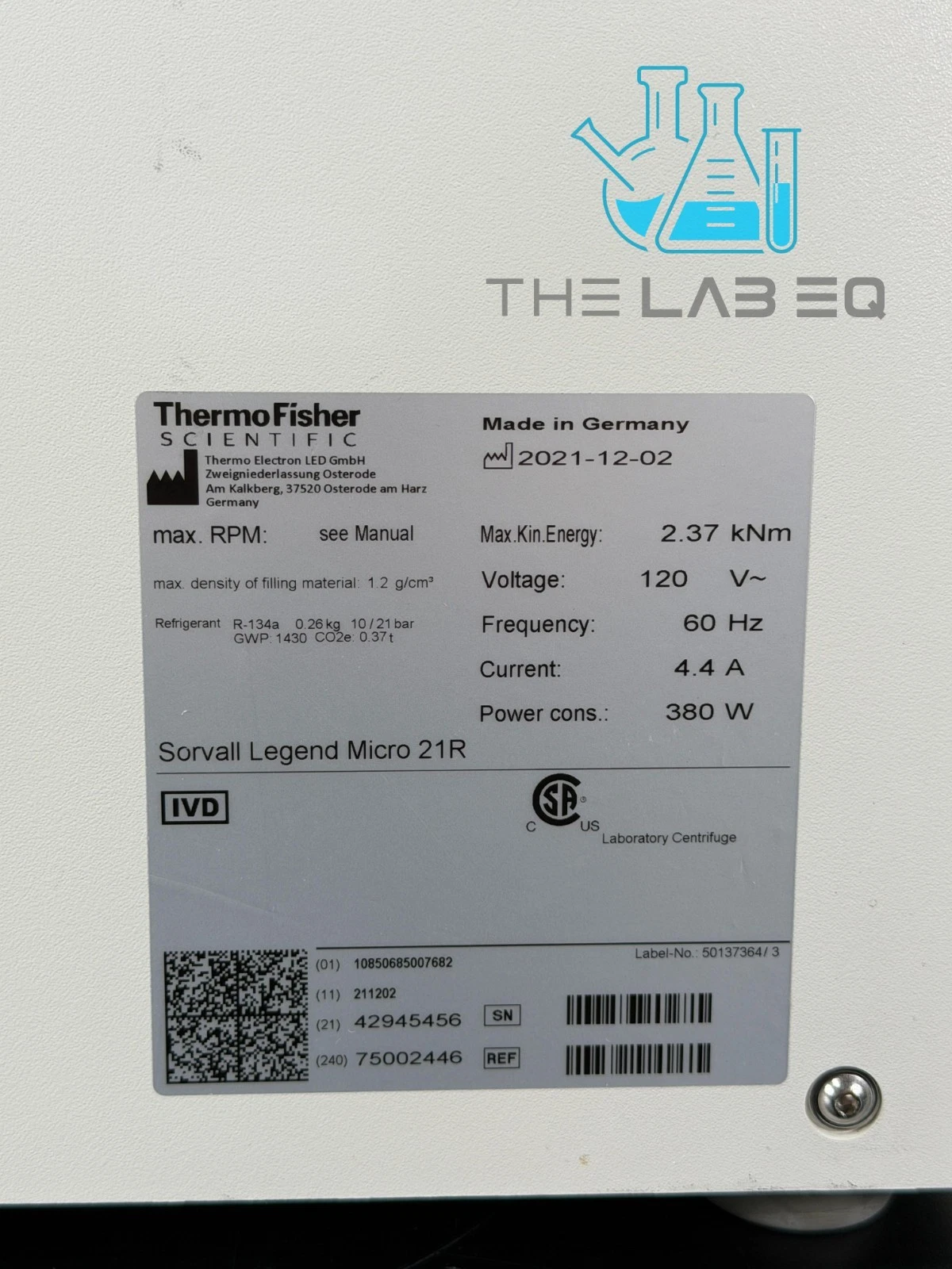 Thermo Scientific Sorvall Legend Micro 21R photo 8