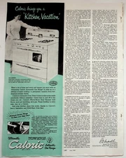 Caloric 1949 Vintage Print Advertisement Automatic Gas Range Kitchen Vacation