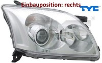 TYC 20-0369-15-2 Hauptscheinwerfer Rechts Scheinwerfer Frontscheinwerfer