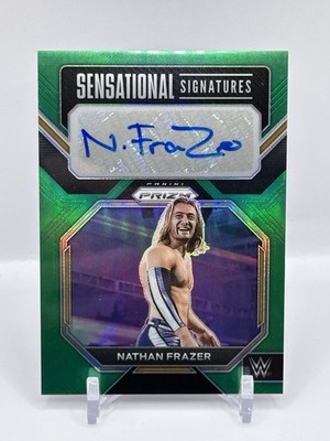 Nathan Frazer 2023 Panini Prizm WWE Sensational Signatures Green Prizm Auto