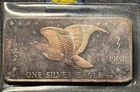 Vintage 1972 W.H. Foster 1 oz .999 Silver Eagle Art Bar Toned