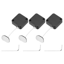 3.3 ft Retractable Cable Security Lock with Arc Patch 600g Black 3 Pack,