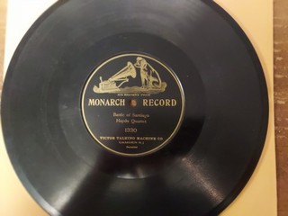 Raro 1904 MONARCH RECORD..78/CUARTETO HAYDN "Batalla de Santiago" con efectos...