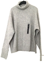 M&S SIZE XL PALE GREY CLOUD YARN ROLL NECK JUMPER B.N.W.T