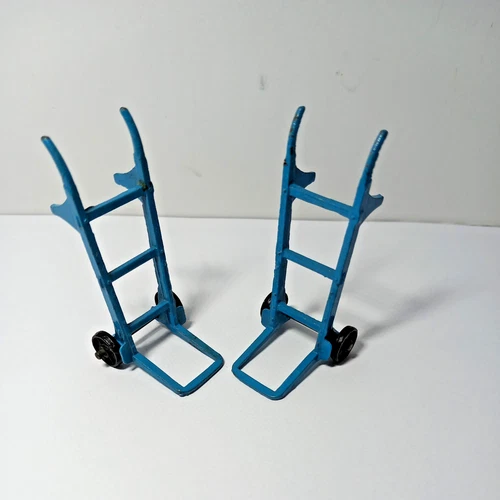 Dinky Toys 107a Sack Truck x2 Blue Die Cast Sack Barrow Hand Trolley Vintage