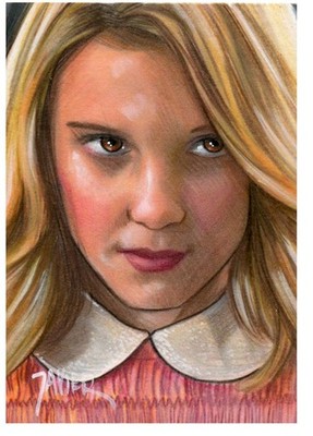 Stranger Things ELEVEN Millie Bobbie Brown Sketch Card PRINT Open Edition