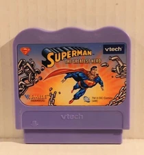 VTech VSmile learning system Superman the Greatest Hero Game tested & works well