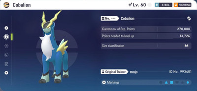 Pokemon Legenden Z-A ZA 6IV Shiny Cobalion
